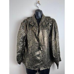 Ted Lapidus Paris Vintage Gold Ornate Blouse 42